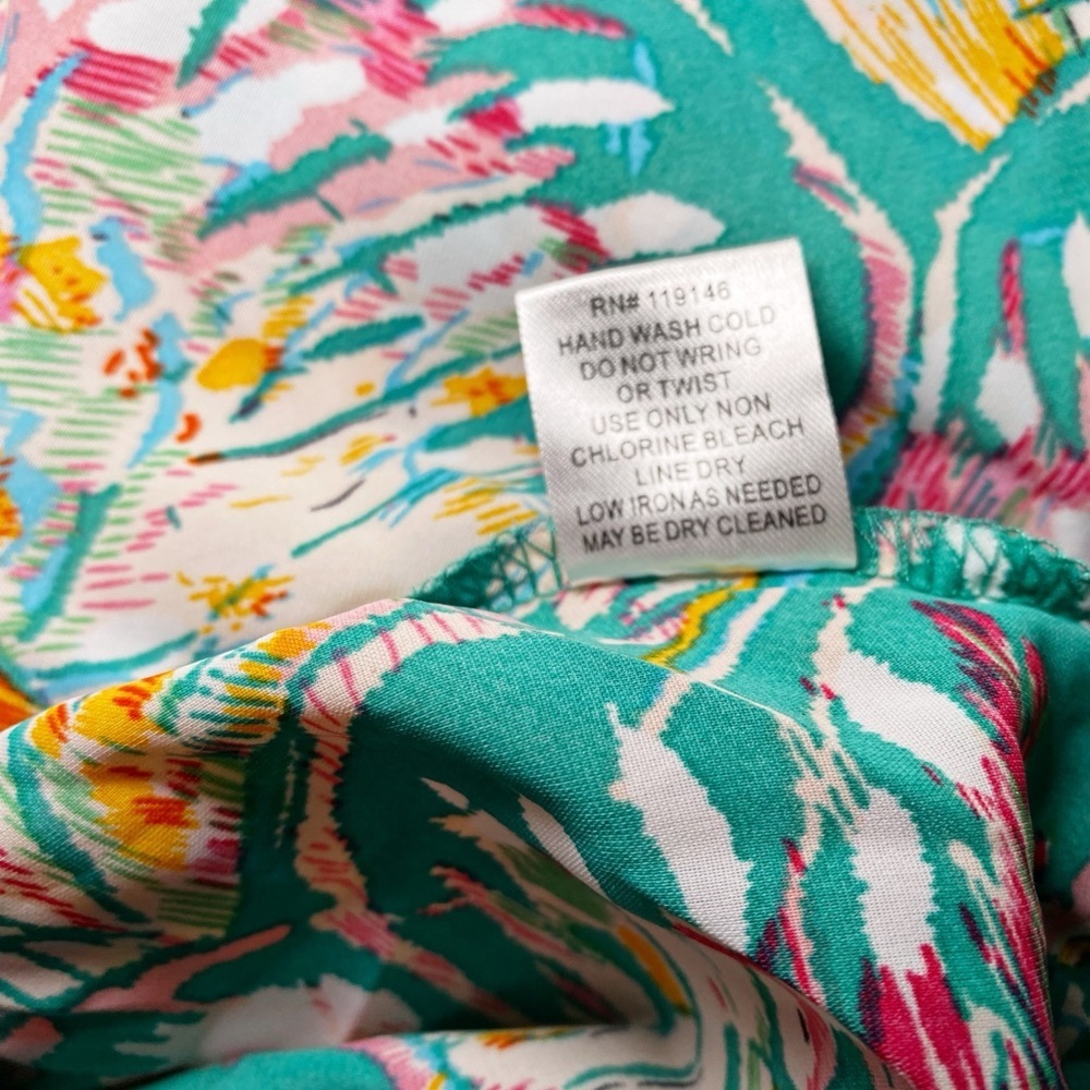 JODIFL Teal and Pink Butterfly Patterned Tunic Top - Picture 9 of 14
